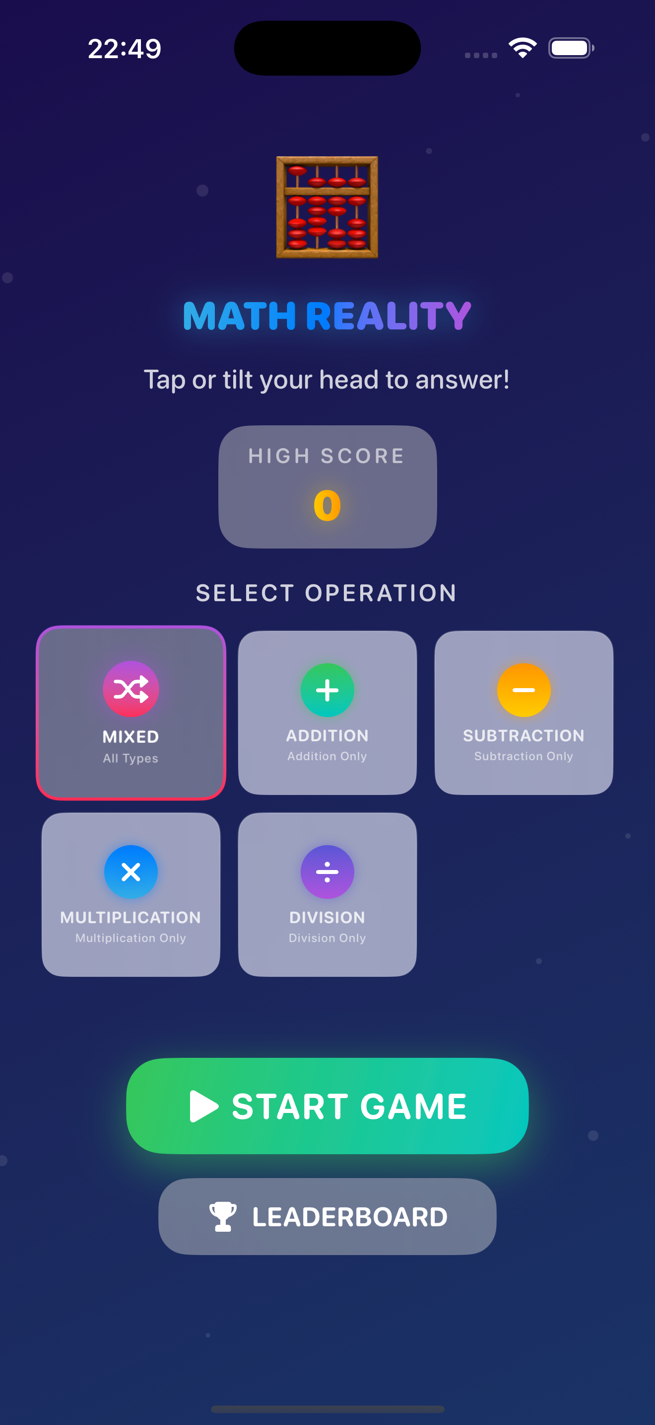 Math Reality App Screenshot
